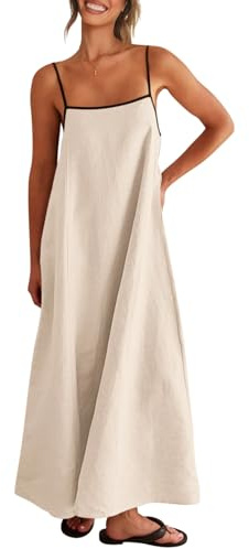 Shy Velvet Women's Linen Maxi Dress Spaghetti Strap Casual Boho Dress