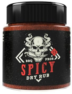 Rub Piccante - Spicy Dry Rub N°23, Barattolo 200g, Mix di spezie per Barbecue Piccante, ideale per Bistecche, Ribs, Hamburger, Marinatura a secco, Italia Spezie BBQ PROS
