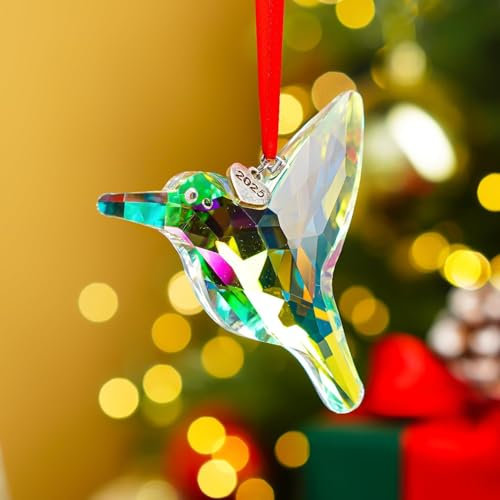 H&D HYALINE & DORA Kristall Kolibri Prisma zum Aufhängen, für Weihnachtsbaumschmuck, Kolibri, Weihnachtsdekoration, Geschenke für Mutter, Dame, Tierliebhaber (AB)