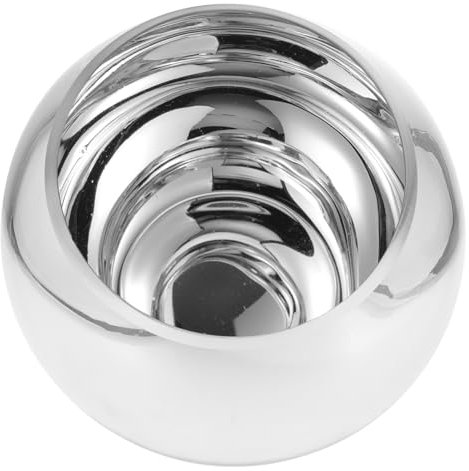 DOITOOL Silver Round Vase Holder Pot ： Modern Bling Mirror Glass Flower Vase For Centerpiece Table Decor Elegant Round Ornament For Living Room Bouquets Arrangement Home Decor, 15cm