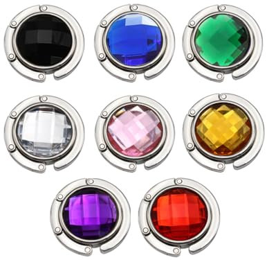 Abiyou 8PCS Gancio Porta Borsa da Tavolo, Porta Borse da Tavolo, Gancio per Borsa Pieghevole,Ganci per Borsa da Tavolo, Gancio da Borsa Pieghevole, per Appendere in Ristoranti, Uffici(8 Colore)