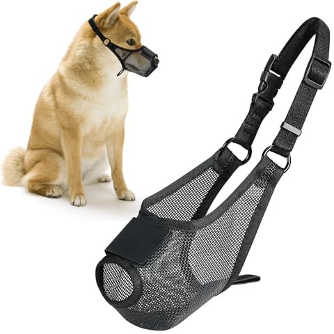 FWLWTWSS Maulkorb Mittlere Hunde, Atmungsaktive Maulkorb für Hunde, Verstellbare Maulkorb für Große Hunde, Maulkorb Kleine Hunde Mit Klettverschluss，Giftköder Maulkorb, Ermöglicht Hecheln und Trinken