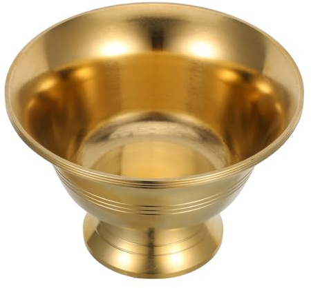 JECOMPRIS Bol Décoratif en Laiton Or à Pied Haut, Bol Sacrificiel Esthétique et Pratique pour Décoration D'autel et Service D'eau Lors de Fêtes ou Rituels