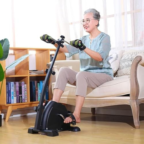 Pedal Exerciser Bike für Senioren, mit LCD Display Displays Pedal Exerciser Bike Handarm Leg und Knie Peddler verstellbare Fitnessgeräte - Großes Geschenk Training für ältere Menschen Reha