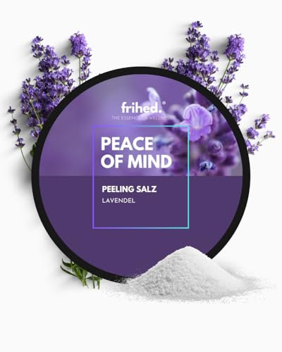 frihed.® Saunasalz Peace of Mind - Hochwertiges Peelingsalz mit Lavendel Duft - Ideal nach Sauna, Dusche & Dampfbad - 200g