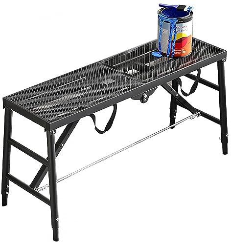 Tragbare Gerüstleiter, höhenverstellbar, Stahl-Schweißbank, 180 x 30 cm, Gerüst für sicheren Bau und Baustelle