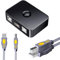 Xinlie USB2.0 Printer Sharing Switch 2 Port Druckerkabel 2 Computer Teilen Sich 1 Drucker Manueller Switcher Inklusive 2 * 1,5m USB2.0 Druckerkabel für PC,Drucker,Scanner