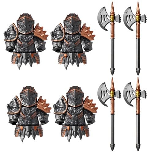 LootPop Mini Ritter Figuren Schwerer Rüstungs Zubehör inklusive Helm, Rüstung, großer Axt - im Stil der mittelalterlichen Römer und Griechen - kompatibel mit bestehenden Marken-Figuren, 32 Teile
