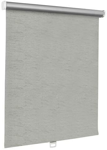 Print Cycero packaging Springrollo Thermo - Mittelzugrollo - Sonnenschutz, Sichtschutz, Blendschutz - 200 x 180 cm grau meliert - Schnapprollo - Verdunkelungsrollo - Stoff Rollo - Thermorollo
