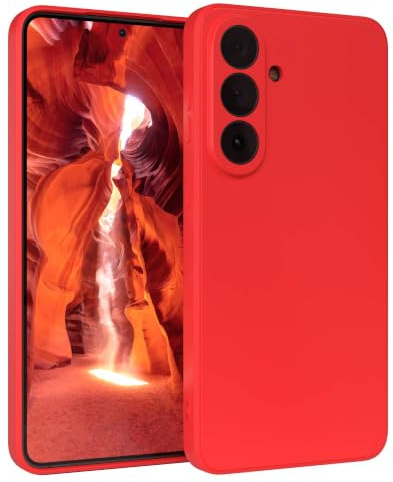 EAZY CASE - Silikonhülle für Galaxy S26 Plus Hülle Silikon Case Rot weich stoßfeste Handyhülle Schutzhülle mit Kameraschutz Dünn Premium Schutz Cover TPU Phone Bumper in Mattrot