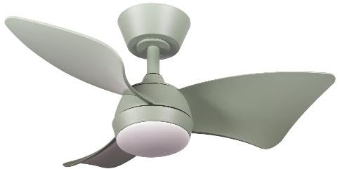 Perenz 7159SV IR -Ventilatore da Soffitto con Luce, Telecomando, 3 Pale Diametro 77 cm Verde Salvia