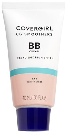 COVERGIRL Smoothers Lightweight BB Cream, Fair to Light 805, 1.35 oz (Packaging May Vary) Lightweight Hydrating 10-In-1 Skin Enhancer with SPF 21 UV Protection