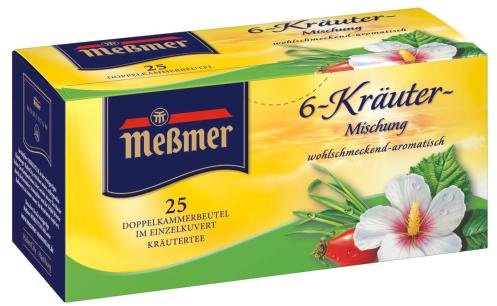 Meßmer 6-Kräuter- Mischung im Beutel, 12er Pack (12 x 25 x 2 g Packung)