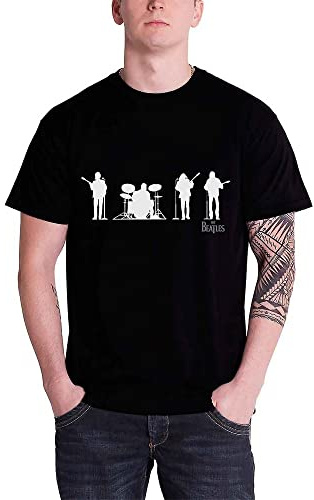 The Beatles Men's BEATTEE52MB Saville Row Line Up Short Sleeve T-Shirt