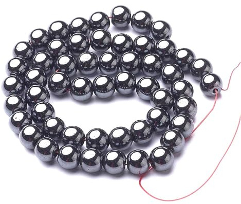 Grey Hematite (Non Magnetic) Beads Plain Round 8mm Strand of 45+