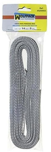 Wolfpack 5250004 Rollladenschnur, 14 mm, Grau Rolle: 6 Meter