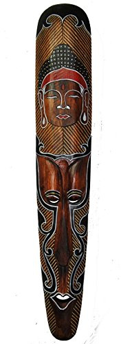 Interlifestyle Wandmaske Buddha 100cm Asien Dekoration Holzmaske Motivmaske