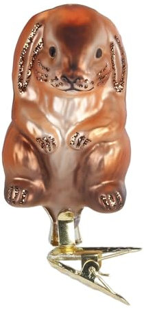 Inge-glas - Hase - Häslein - Christbaumschmuck, Baumschmuck - Glas - 8 cm - 1 Stück