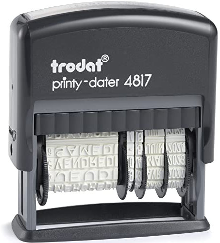 Trodat Printy 4817B Datumstempel mit Datum und automatischem Stempeldruck, 47 x 3,8 mm, Schwarz