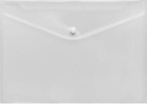 Dokumententaschen A4 quer, transparent natur, mit Druckknopf, aus PP, NEUTRAL - 10 Stück