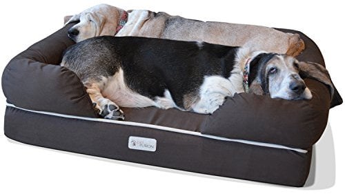 PetFusion Ultimate Solid 4 Memory Foam Hunde/katze bett für mittlere und große HUnde/Katze (36 x 28 x 9 orthopädische Sofa-Couch; braun). Ersatzabdeckungen und Decken sind ebenfalls erhältlich