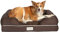 PetFusion Ultimate Solid 4 Memory Foam Hunde/katze bett für mittlere und große HUnde/Katze (36 x 28 x 9 orthopädische Sofa-Couch; braun). Ersatzabdeckungen und Decken sind ebenfalls erhältlich