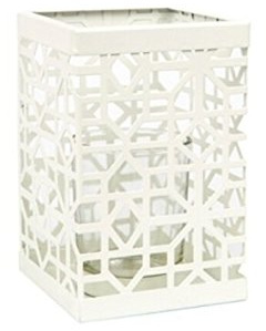 Yankee Candle 1507923 Kerzenhalter, Metall, 8,2 x 8,2 x 12,5 cm, weiß
