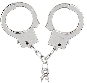 DEGUISE TOI - Menottes en Plastique - Menottes avec clés - Taille Unique - Argenté/Gris - Accessoires pour déguisement - Plastique - - Carnaval