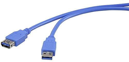 Renkforce 1.00m Blau vergoldete Steckkontakte