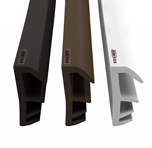 STEIGNER Joint de feuillure de battant Joint d'étanchéité de fenêtre Largeur de rainure 5 mm en TPE, 50m, MARRON, SFD14