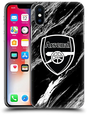 Head Case Designs Officially Licensed Arsenal FC Marble Crest Patterns Hard Back Case Compatible With Apple iPhone X/iPhone XS