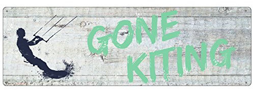 Interluxe METALLSCHILD Blechschild Dekoschild Gone Kiting Meer Surfen Kiten Beach Geschenk
