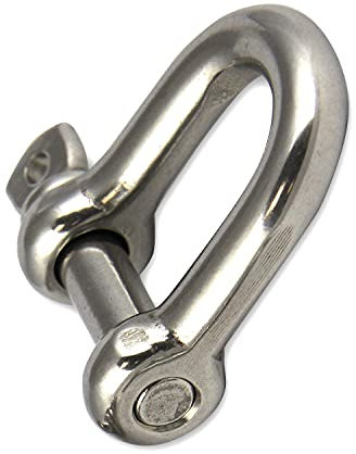 PROTECH 2 Stück Edelstahl Schäkel 10mm für Drahtseil 20mm ähnl. DIN 82101 Stahlseil Drahtseil Schaekel kurz A4 V4A