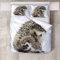 JKCloth Bettbezug Set mit 2 Kissenbezug 3D Igel Mutter und Kind Baumwollstoff Bettwäsche Cover Set 3 Stück Einzelbett Bettbezug - 140x200cm