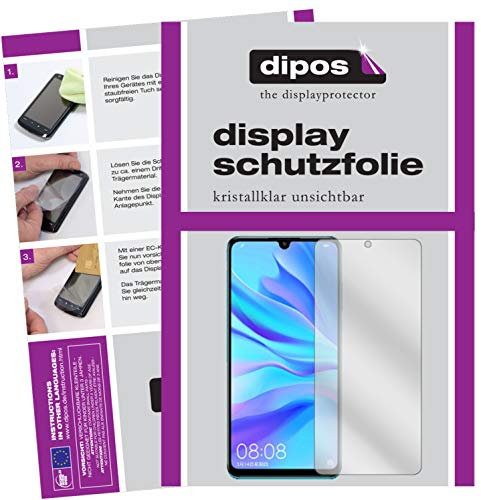 dipos I 2X Schutzfolie klar kompatibel mit Huawei P30 Lite New Edition Folie Displayschutzfolie (bewusst Kleiner als das Glas, da Dieses gewölbt ist)