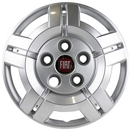 Fiat 1352627080 - Copricerchio originale da 16 pollici, con stemma, colore: Rosso