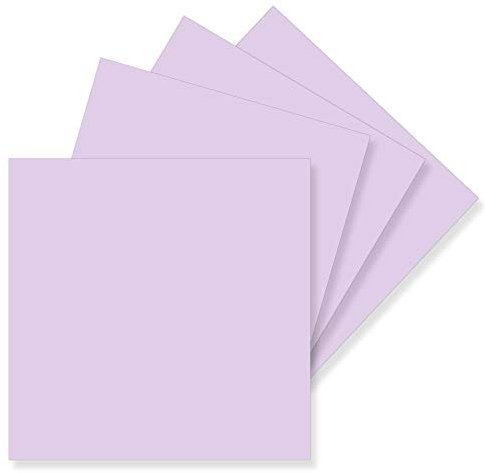 50 Einzel-Karten Quadratisch - 15 x 15 cm in Flieder - 240 g/m² - blanko Bastel-Karten, Postkarten, Bastelkarton in Ton-Papier Qualität