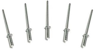 Metal Magery 100 Aluminium-Blindnieten mit geschlossenem Ende, 0,3 cm x 0,6 cm Griff, Aluminiumdorn-Blindnieten, Kuppelkopf 4–4 (0,48–0,65 cm Griff), 100 Stück