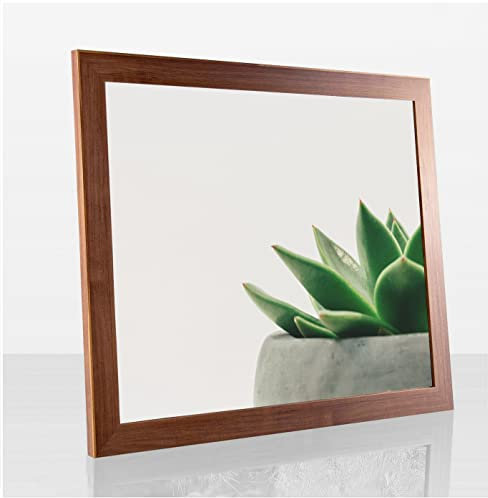 Bilderrahmen Diamond 40x50 cm Nussbaum dunkel Dekor ideal für Diamond Painting mit 1 mm klarem Kunstglas