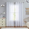 Beauoop White Pom Pom Sheer Curtains for Kids Bedroom 72 inch Drop Dot Voile Sheer Curtains for Nursary Living Room Light Filtering Decorative Drapes Grommet Window Treatment Sets 2 Panels