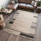 TAPISO Sari Teppich Kurzflor Modern Teppiche Meliert Beige Creme Grau Streifen Design Wohnzimmer Schlafzimmer ÖKOTEX 120 x 170 cm