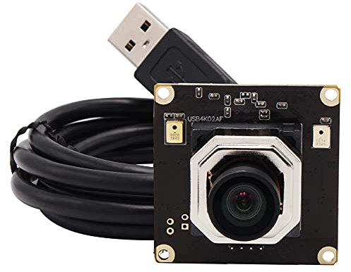 Svpro Autofocus 4K USB Camera Module con microfono, Ultra HD Mini USB Camera Board con 100 Degree Wide Angle senza distorsione, fotocamera USB con sensore IMX415 per Windows Mac Linux Android