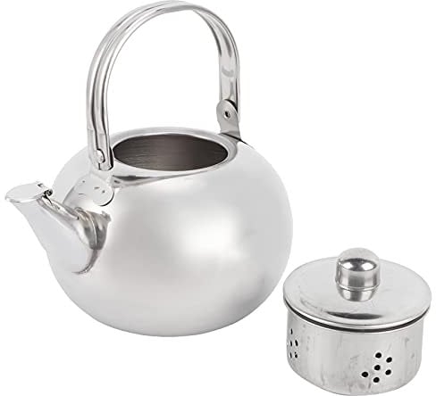 Teiera in Acciaio Inossidabile 304 Bollitore per Acqua Più Spesso con Filtro Fornello a Induzione a Fondo Piatto Bollitore per Tè Caffettiera(14CM)