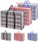 6er-Pack Jumbo Tasche mit Reißverschluss, Jumbo Wäschesäcke, Aufbewahrungstasche Kleidung, Plastiktasche Aufbewahrung Wäscherei Einkaufstaschen, mit Reißverschluss und Griffen, 60x50x20cm
