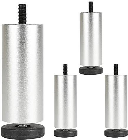 Jolan 4 Pieds De Meuble 6cm 8cm 10cm 12cm 15cm 20cm 25cm 30cm, Pieds en Métal, pour Canapé, Lit, Bureau, Chaise, Pieds De Table Basse Réglables, Pieds Interchangeables,Silver-30cm/11.8in
