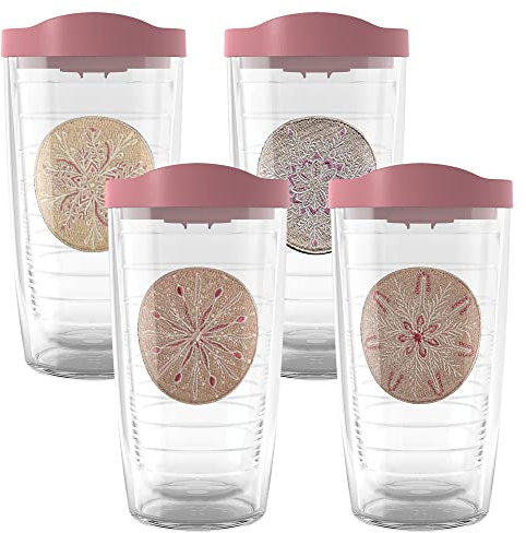 Tervis Christmas Holiday-Snowflake Patch Made in USA Double Walled Insulated Tumbler, 16oz 4pk, Assorted
