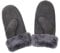 SUPER s6x Lammfell Handschuhe Fäustling Fausthandschuhe Merino Lammfell, Dunkel Grau Damen Größenbeschreibung siehe Produktbeschreibung (L, Grau)