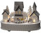 Konstsmide LED Holzsilhouette Haus und Kirche, weiß, mit Spieluhr und 6h Timer, 5 warm weiße Dioden, batteriebetrieben, Innen - 3269-210