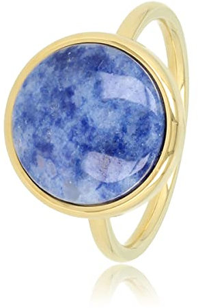 My Bendel Ring Gold mit Lapis Lazuli Edelstein- Stylischer Ringe für Damen mit echtem Edelstein - Bleibt schön und Verfärbt nicht - Stapeln Ringe - mit Luxuriösen Geschenkverpackung