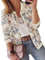 ECOWISH Damen Casual Jacke Blumenmuster Langarm Bomberjacke Reißverschluss Stehkragen Outwear Kurz Coat Herbst Frühling 03Blaue Blumen S